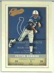 Peyton Manning [Front Row] Football Cards 2002 Fleer Authentix Prices