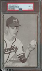 Warren Spahn Baseball Cards 1962 Exhibits Statistic Back Prices