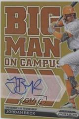 Jordan Beck [Autograph Gold] #BMC-JB Baseball Cards 2022 Panini Prizm Draft Picks Big Man on Campus Prices