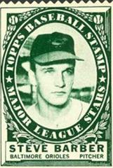 Steve Barber Baseball Cards 1961 Topps Stamps Prices