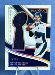 Peyton Manning #9 Football Cards 2023 Panini Immaculate Championship Memorabilia Prices
