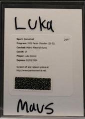 Luka Doncic Basketball Cards 2021 Panini Obsidian Matrix Material Autographs Prices