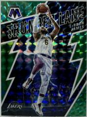 LeBron James [Green] Basketball Cards 2021 Panini Mosaic Thunder Lane Prices