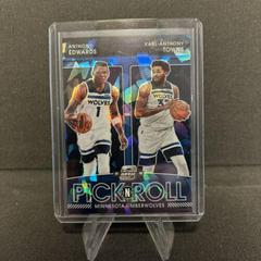 Anthony Edwards, Karl Anthony Towns [Blue Ice] #10 Basketball Cards 2021 Panini Contenders Optic Pick n Roll Prices