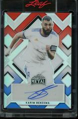 Karim Benzema [Prismatic Red White Blue] Soccer Cards 2022 Leaf Metal Autographs Prices