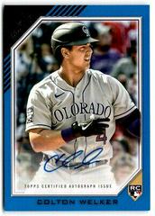 Colton Welker [Blue] #RA-CW Baseball Cards 2022 Topps Gallery Rookie Autographs Prices