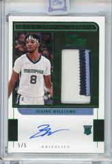 Ziaire Williams [Green] #RA-ZWL Basketball Cards 2021 Panini One and One Rookie Autographs Prices
