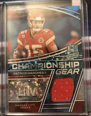Patrick Mahomes II [Blue] Football Cards 2022 Panini Spectra Championship Gear Prices