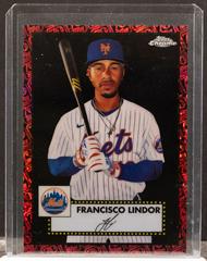 Francisco Lindor [Red Refractor] #100 Baseball Cards 2021 Topps Chrome Black Prices