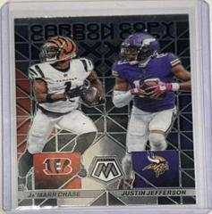 Ja'Marr Chase, Justin Jefferson #CC-13 Football Cards 2023 Panini Mosaic Carbon Copy Prices