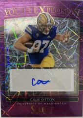Cade Otton [Purple Lazer] #YE-COT Football Cards 2022 Panini Select Draft Picks Youth Explosion Signatures Prices