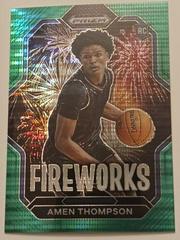 Amen Thompson [Green Pulsar] #11 Basketball Cards 2023 Panini Prizm Draft Picks Fireworks Prices