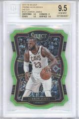 LeBron James [Die Cut Neon Green Prizm] Basketball Cards 2017 Panini Select Prices