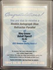 Riley Greene [Blue] #RA-RG Baseball Cards 2023 Bowman Sterling Rookie Autographs Prices