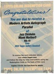 Jazz Chisholm Baseball Cards 2022 Topps Gallery Modern Artists Autographs Prices