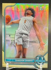 Shaedon Sharpe [Chrome Gold Refractor] #91 Basketball Cards 2021 Bowman University Prices