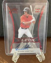 Evan Carter [Red] #CA-EC2 Baseball Cards 2020 Leaf Trinity Clear Autographs Prices