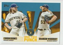 Brandon Woodruff, Corbin Burnes [Blue] #12P-2 Baseball Cards 2023 Topps One Two Punch Prices