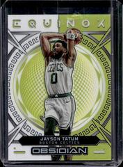 Jayson Tatum [Yellow Flood] #33 Basketball Cards 2022 Panini Obsidian Equinox Prices