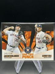 Gerrit Cole, Justin Verlander [Black] #12P-18 Baseball Cards 2023 Topps One Two Punch Prices