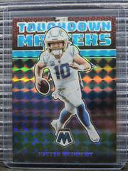 Justin Herbert [Blue Fluorescent] #TD-5 Football Cards 2022 Panini Mosaic Touchdown Masters Prices