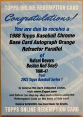 Rafael Devers [Autograph Orange] #T88C-47 Baseball Cards 2023 Topps Silver Pack 1988 Chrome Prices