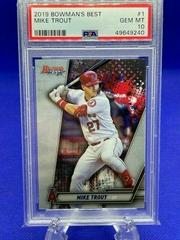 Mike Trout #1 Baseball Cards 2019 Bowman's Best Prices