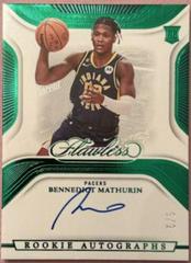 Bennedict Mathurin [Emerald] #15 Basketball Cards 2022 Panini Flawless Rookie Autograph Prices