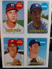 Clayton Kershaw, Sandy Koufax, Steve Carlton, Warren Spahn Baseball Cards 2013 Topps Archives 1969 4 in 1 Stickers Prices