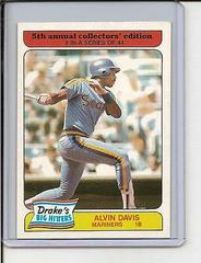 Alvin Davis #8 Baseball Cards 1985 Drake's Prices