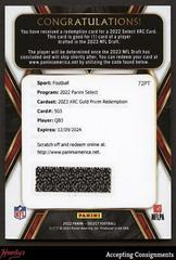 Anthony Richardson [Gold] Football Cards 2022 Panini Select Prices
