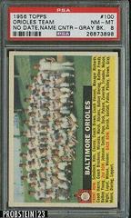 Orioles Team [No Date, Name Center Gray Back] #100 Baseball Cards 1956 Topps Prices