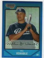 Will Venable [Blue Refractor] Baseball Cards 2007 Bowman Chrome Prospects Prices