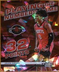 Jalen Green [Red Ice] Basketball Cards 2021 Panini Contenders Optic Playing the Numbers Game Prices