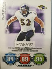 Ray Lewis [Code Card] #N/A Football Cards 2010 Topps Attax Prices