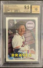 Ronald Acuna [Red Ink] #RA Baseball Cards 2018 Topps Heritage Real One Autographs Prices