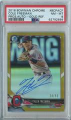 Cole Freeman [Gold Refractor] #BCPA-CF Baseball Cards 2018 Bowman Chrome Prospects Autographs Prices