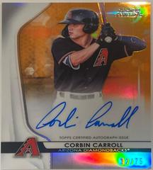 Corbin Carroll [Orange Refractor] #CC Baseball Cards 2020 Bowman Sterling Prospect Autographs Prices