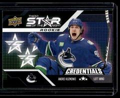 Andrei Kuzmenko [Rookie] #3SR-1 Hockey Cards 2022 Upper Deck Credentials 3rd Star of the Night Prices