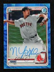 Nick Yorke [Blue Wave Refractor] #CDA-NY Baseball Cards 2020 Bowman Draft Picks Chrome Autographs Prices