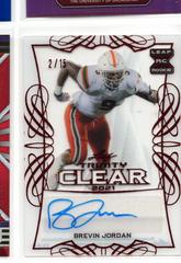 Brevin Jordon [Red] #CA-BJ1 Football Cards 2021 Leaf Trinity Clear Autograph Prices