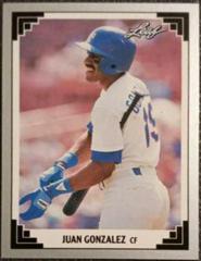 Juan Gonzalez Baseball Cards 1991 Leaf Prices