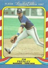 Jim Presley #33 Baseball Cards 1987 Fleer Limited Edition Prices