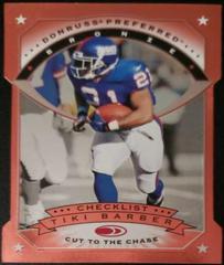 Tiki Barber [Cut to the Chase] #148 Football Cards 1997 Panini Donruss Preferred Prices