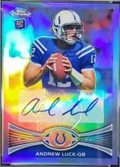 Andrew Luck [Two Hands on Ball Autograph Refractor] #1 Football Cards 2012 Topps Chrome Prices
