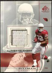 Michael Pittman #MP Football Cards 2001 SP Game Used Authentic Fabric Prices