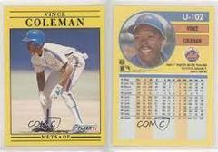 Vince Coleman #U-102 Baseball Cards 1991 Fleer Update Prices
