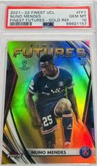 Nuno Mendes [Gold] Soccer Cards 2021 Topps Finest UEFA Champions League Futures Prices