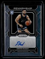 David Roddy #RP-DRM Basketball Cards 2022 Panini Prizm Rookie Penmanship Autographs Prices
