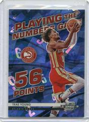 Trae Young [Blue Ice] Basketball Cards 2021 Panini Contenders Optic Playing the Numbers Game Prices